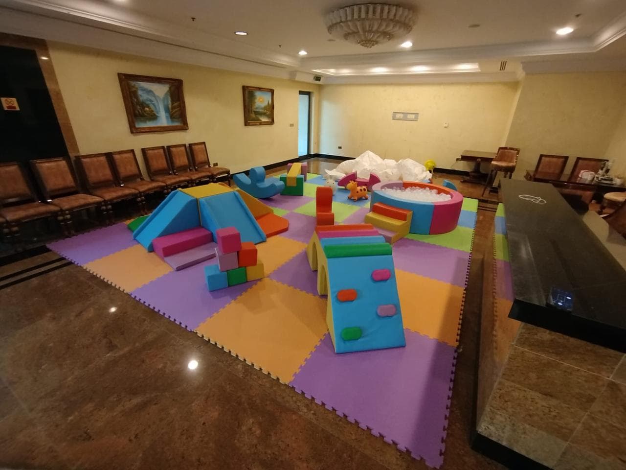 A KiddoKlub setup, before guests arrive